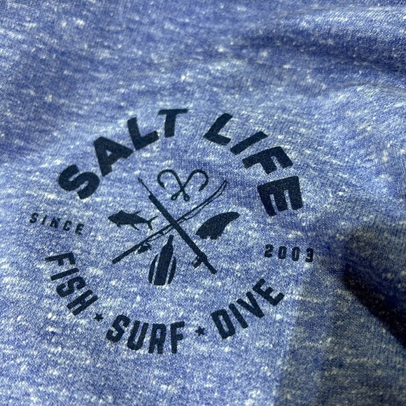 Salt Life Friction Zip Up Hoodie,drawcord,hip pockets,rib knit waist/cuffs,logo - Picture 3 of 9